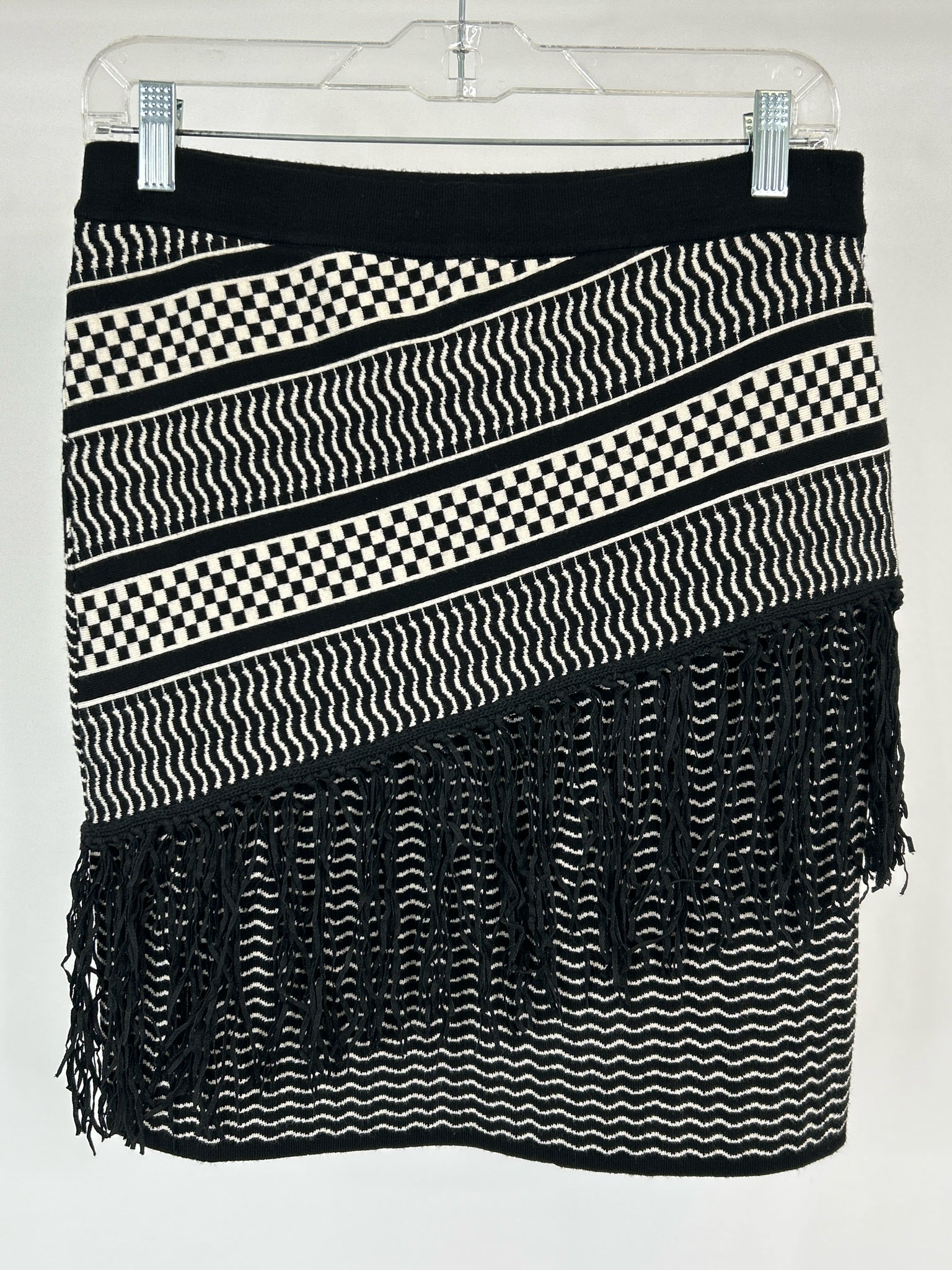 ROMEO & JULIET COUTURE Size L Black & White Women Skirt NWT