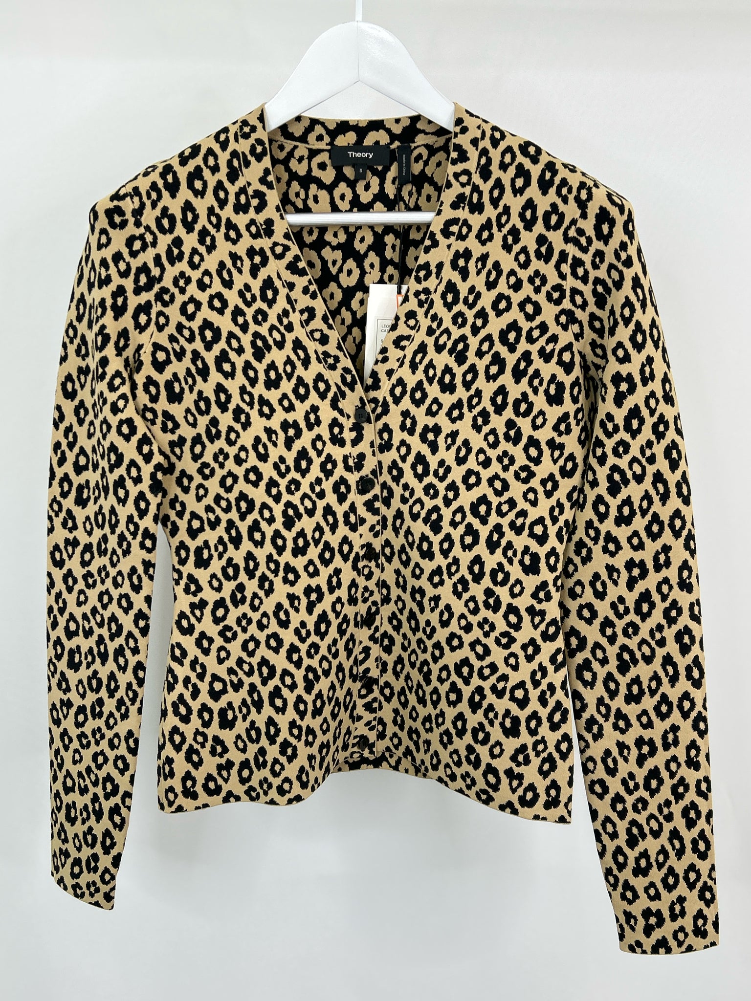 THEORY Size S Khaki and Black Women Cardigan Sweater NWT