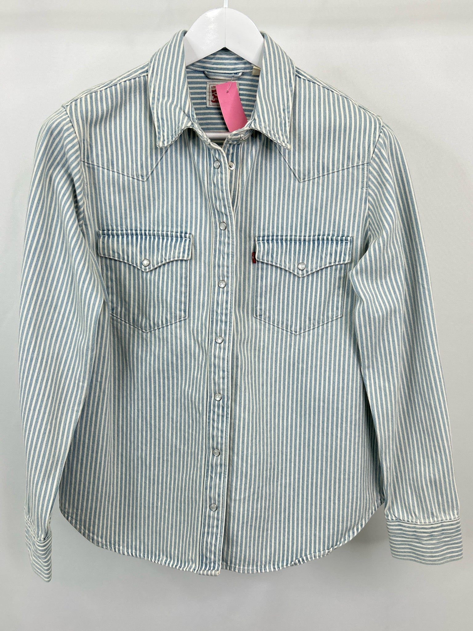 LEVI STRAUSS & CO. Size M Blue Striped Women Shirt