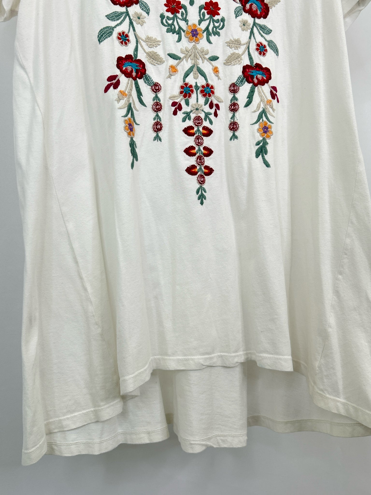 JOHNNY WAS Size L White Floral Women Tunic