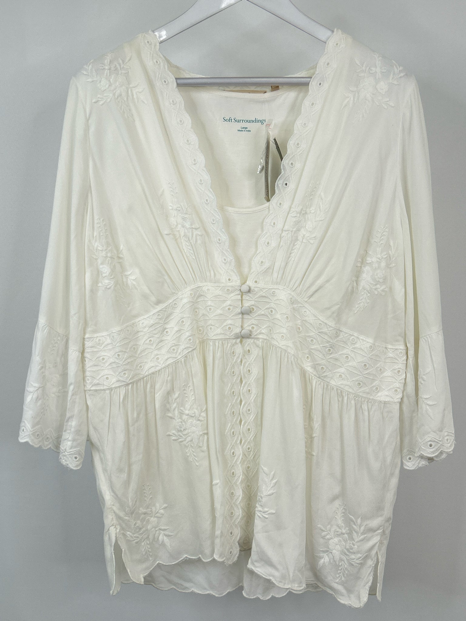 SOFT SURROUNDINGS Size L White Women 2-piece Set