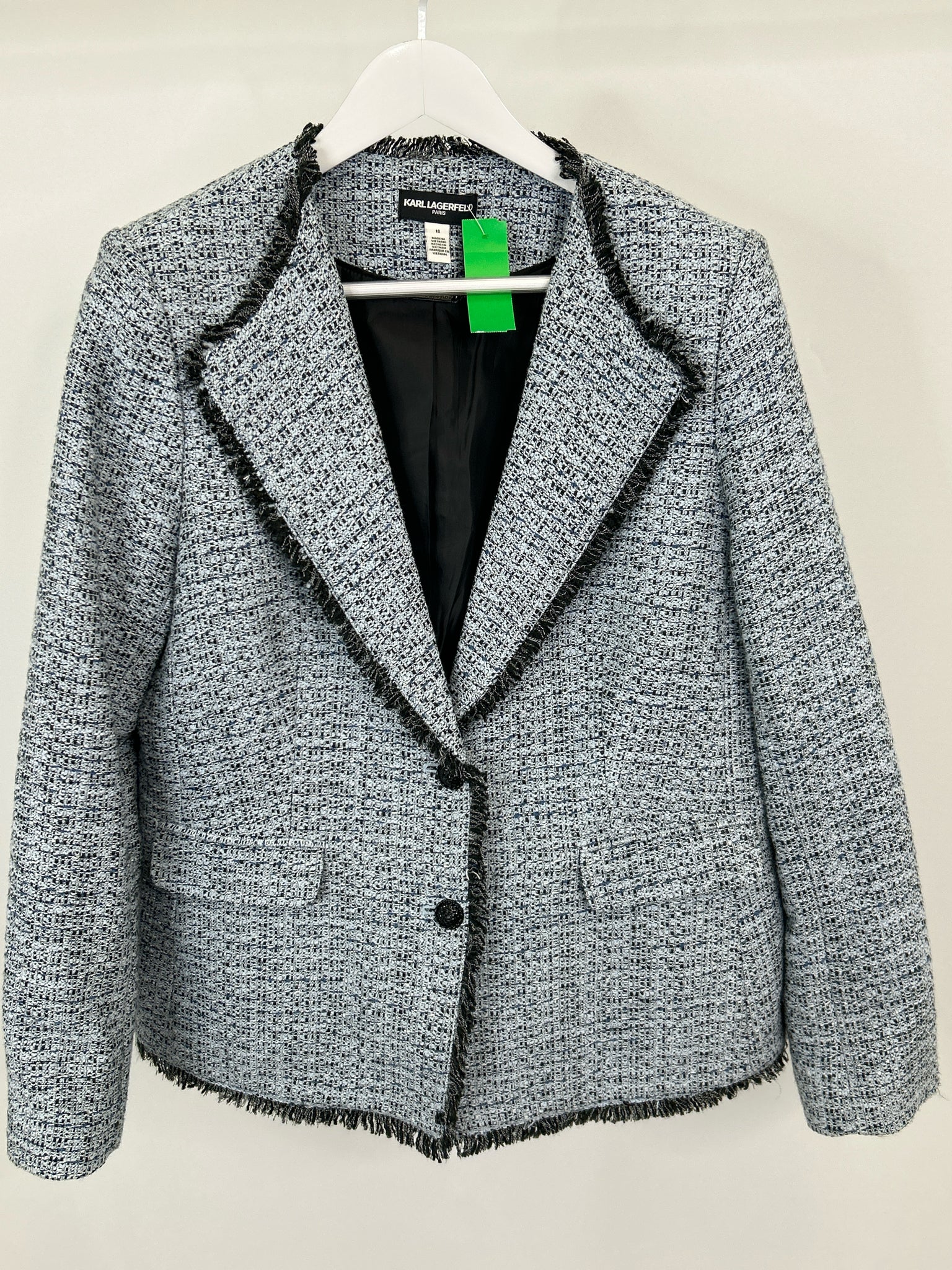 KARL LAGERFELD Size 16 blue and black Women Blazer