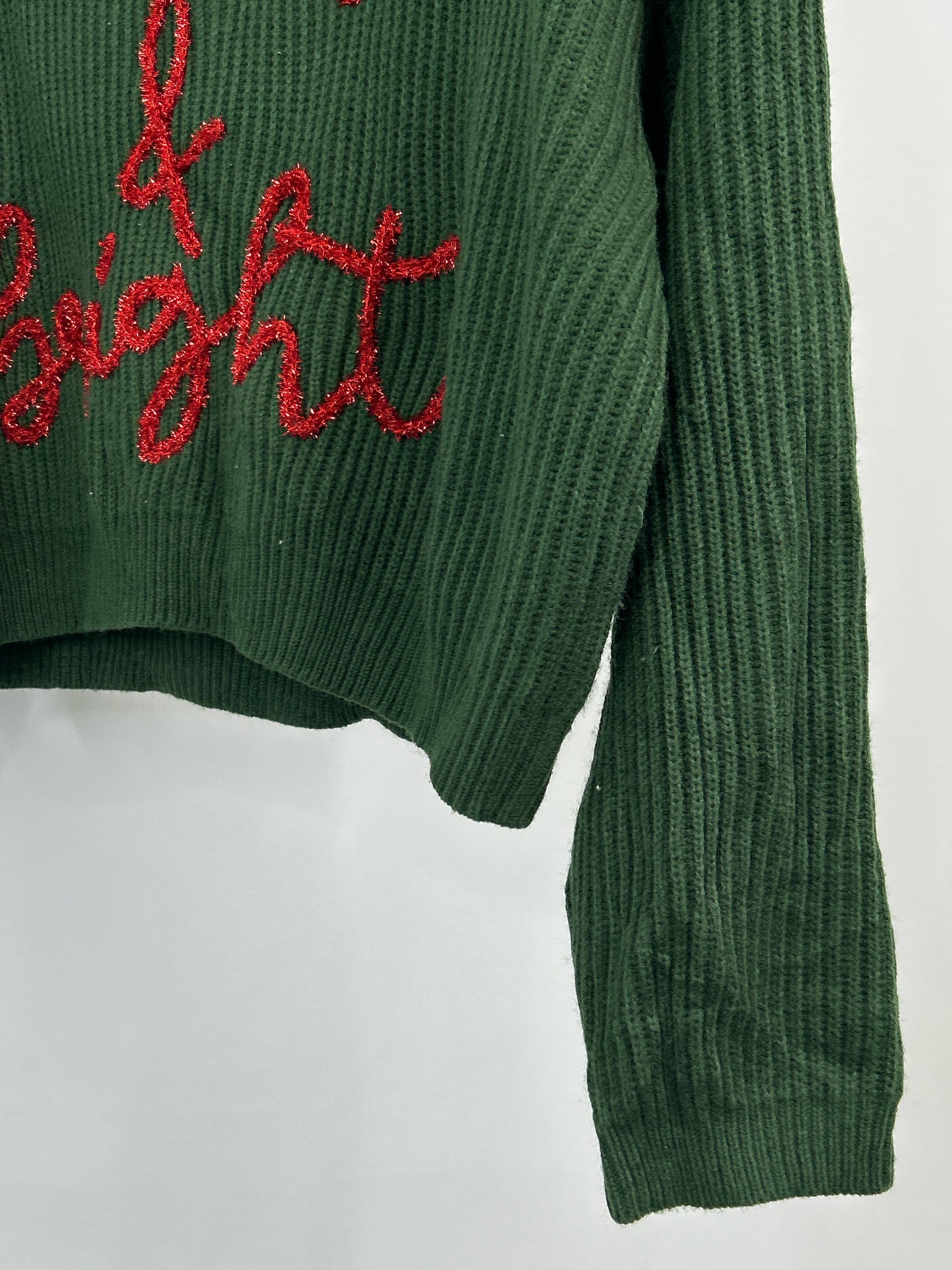 Queen of Sparkle Size S Green Women Sweater