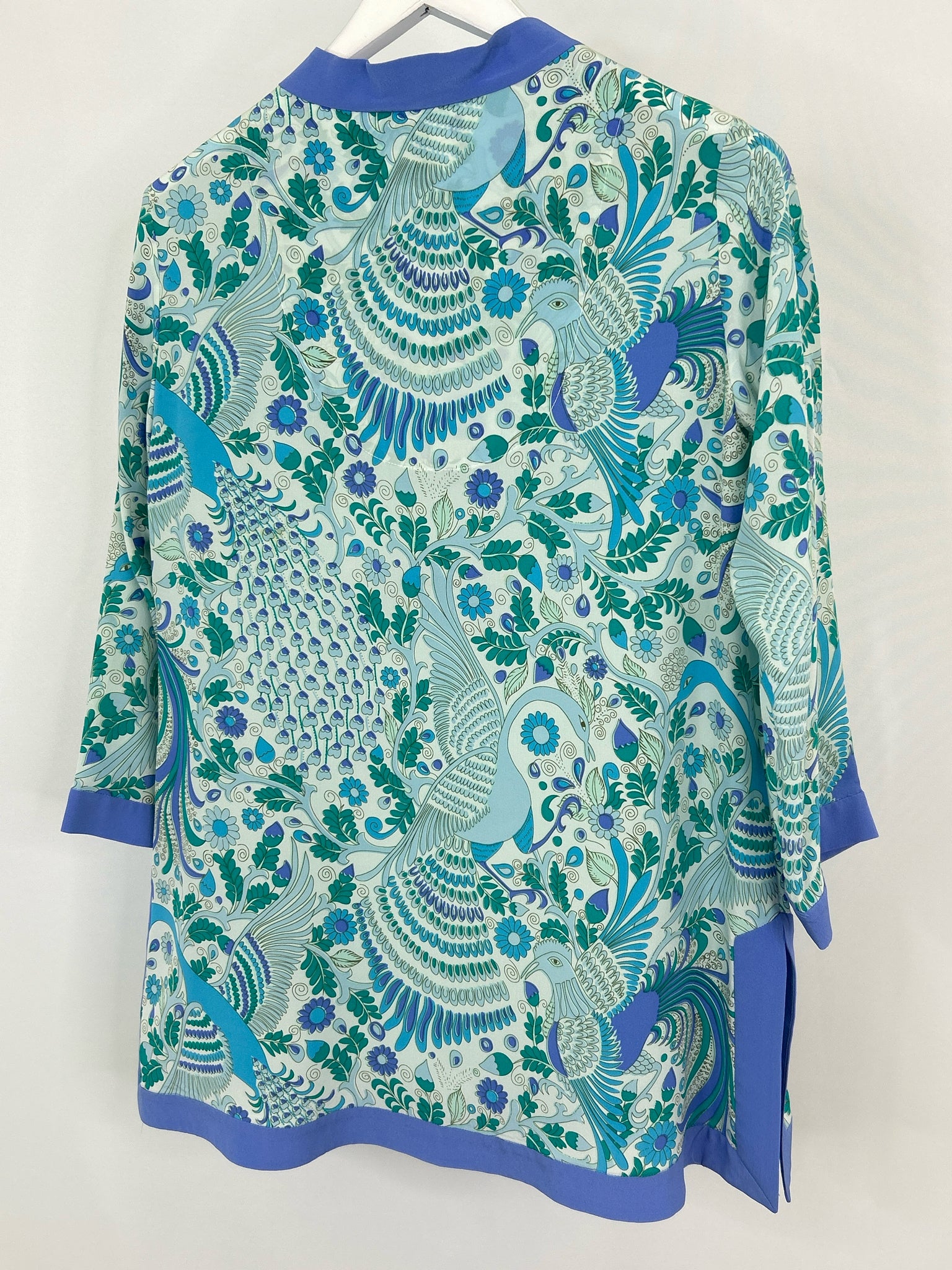 ANNIE GRIFFIN Size M Teal Print Women Tunic