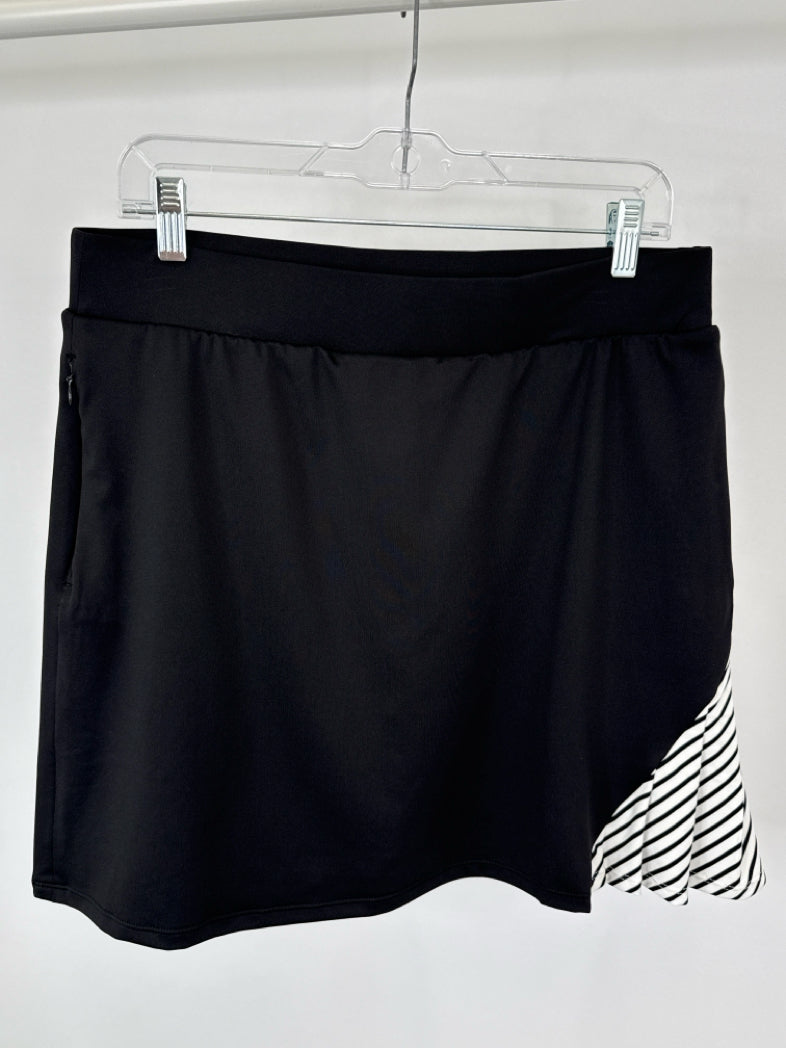 CHICO'S Size 8 Black & White Women Skirt