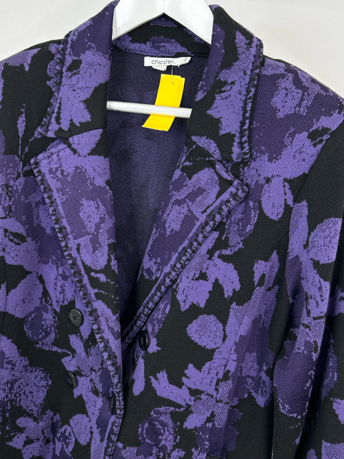 CHICO'S Size L Black and Purple Women Blazer