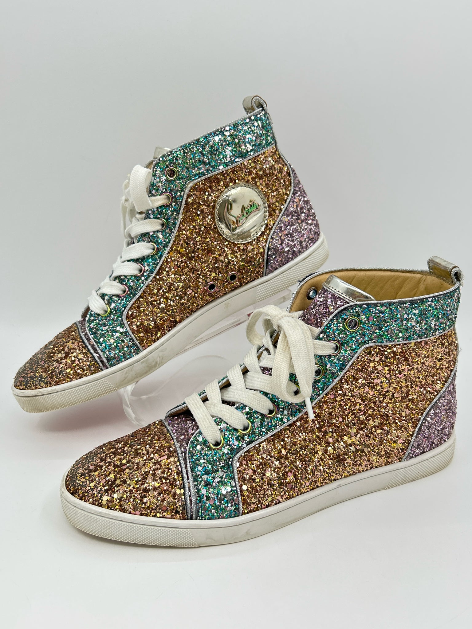 CHRISTIAN LOUBOUTIN Size 39.5 GOLD AND GREEN Women Sneakers