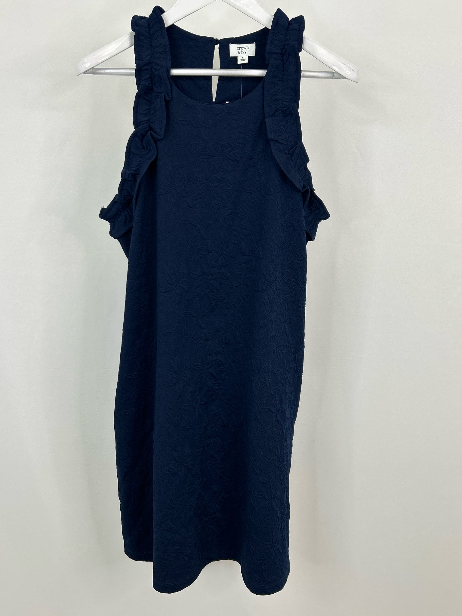 CROWN & IVY Size L Navy Women Dress