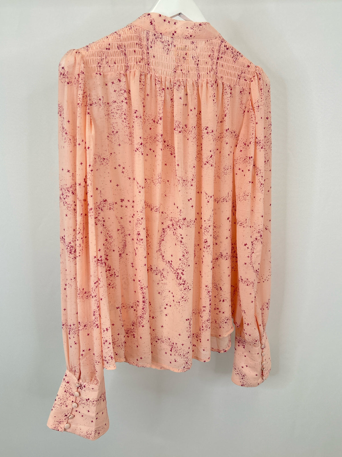FREE PEOPLE Size L Pink and Wine Women Top