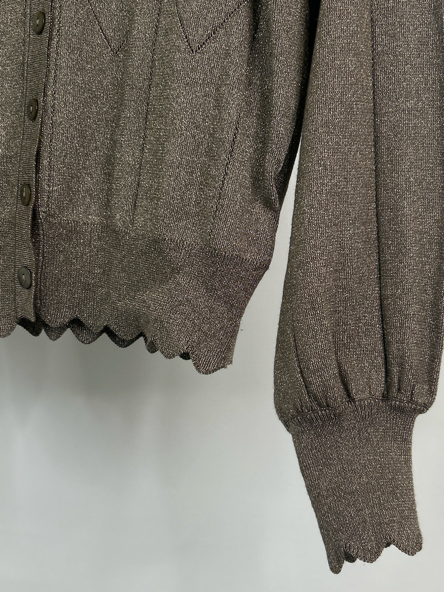 ESQUALO Size M BRONZE METALLIC Women Cardigan