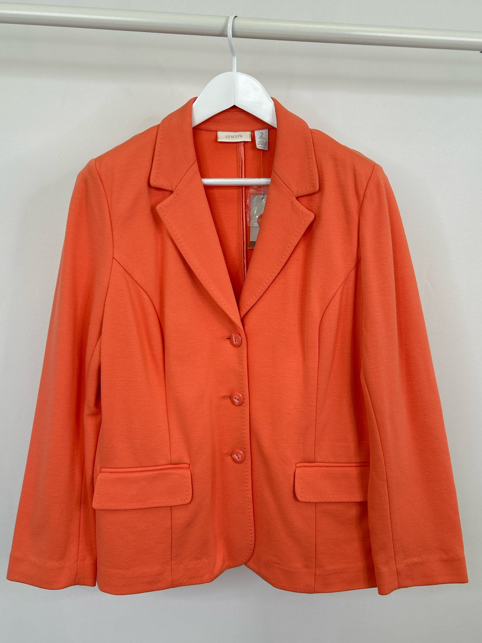CHICO'S Size 12 Coral Women Blazer