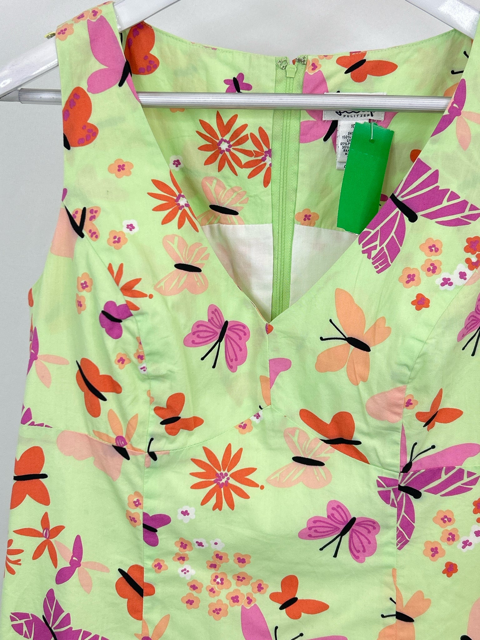 LILLY PULITZER Size 10 Lime Green Print Women Dress