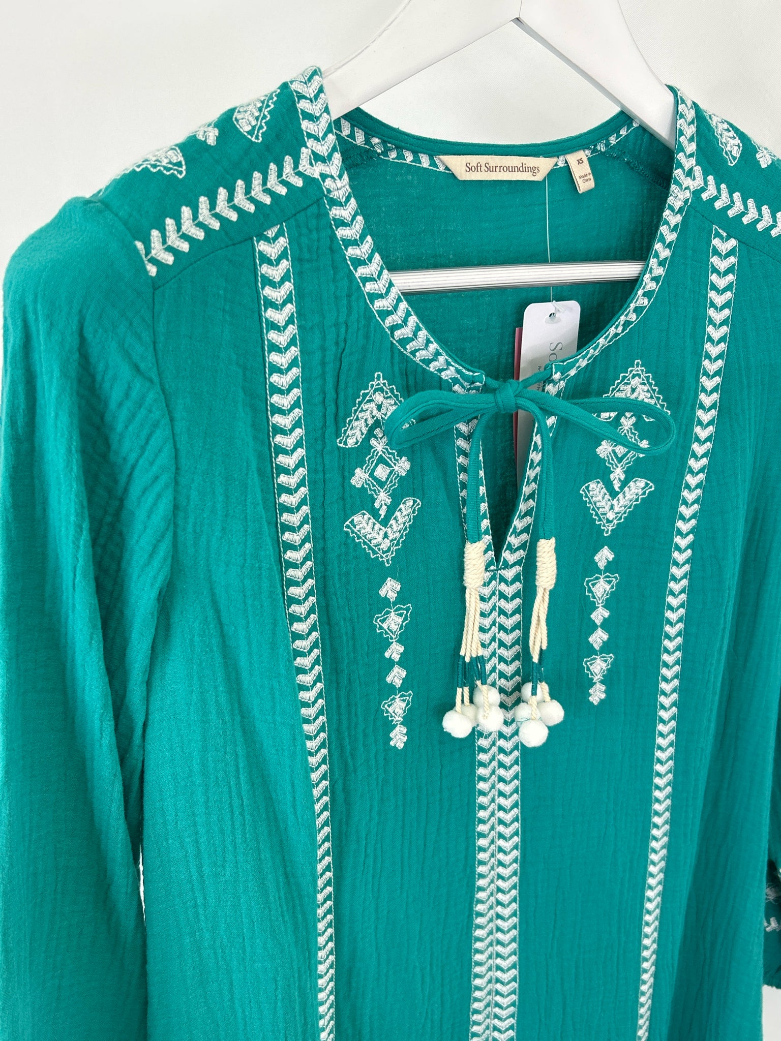 SOFT SURROUNDINGS Size XS GREEN AND WHITE Women Dress