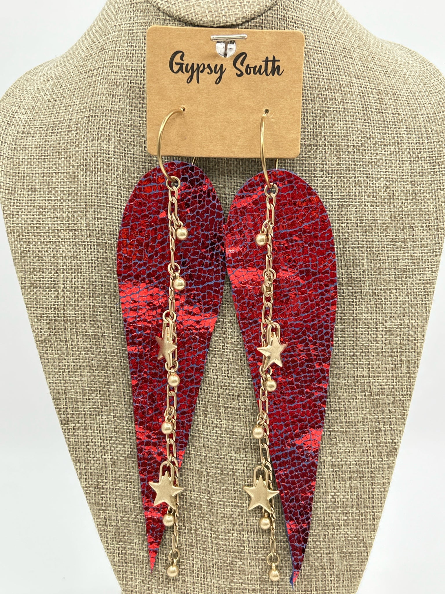 GYPSY SOUTH NWT RED AND GOLD Earrings