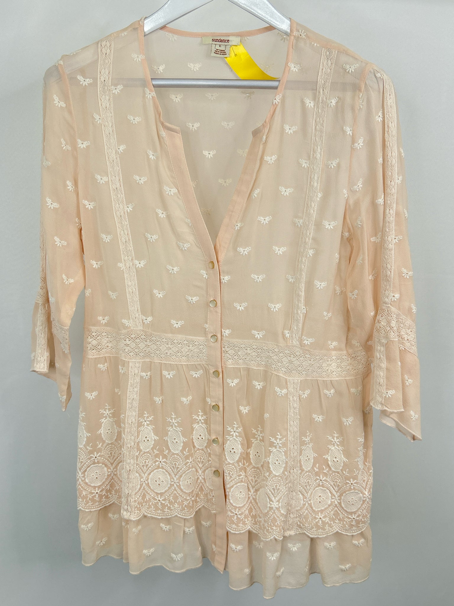SUNDANCE Size L Peach Pink Women Blouse
