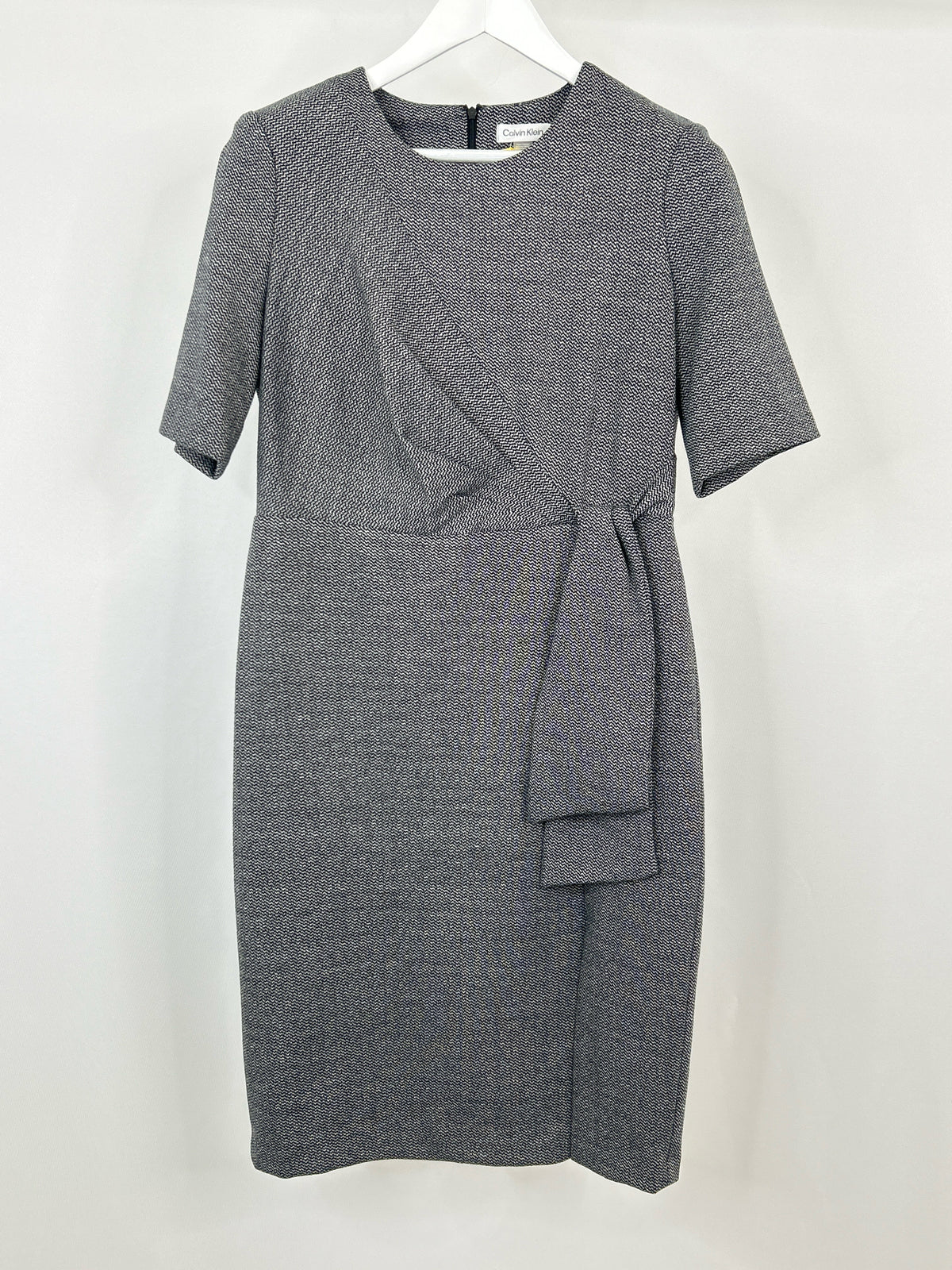 CALVIN KLEIN Size 12 Black Print Women Dress