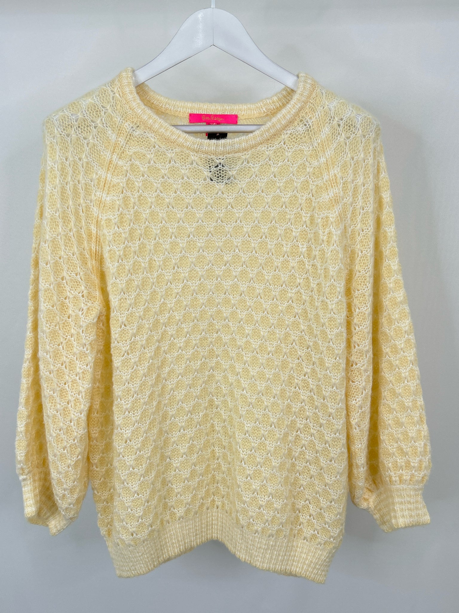 LILLY PULITZER Size XL Pale Yellow Women Sweater