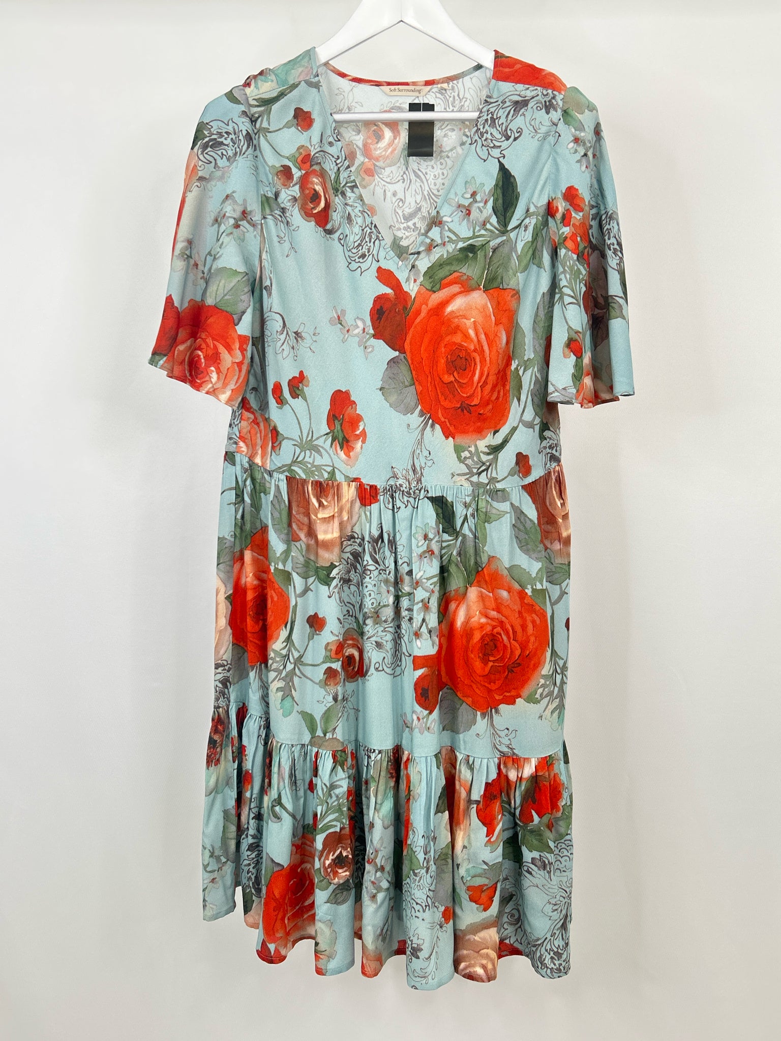 SOFT SURROUNDINGS Size L grey and red Women Dress