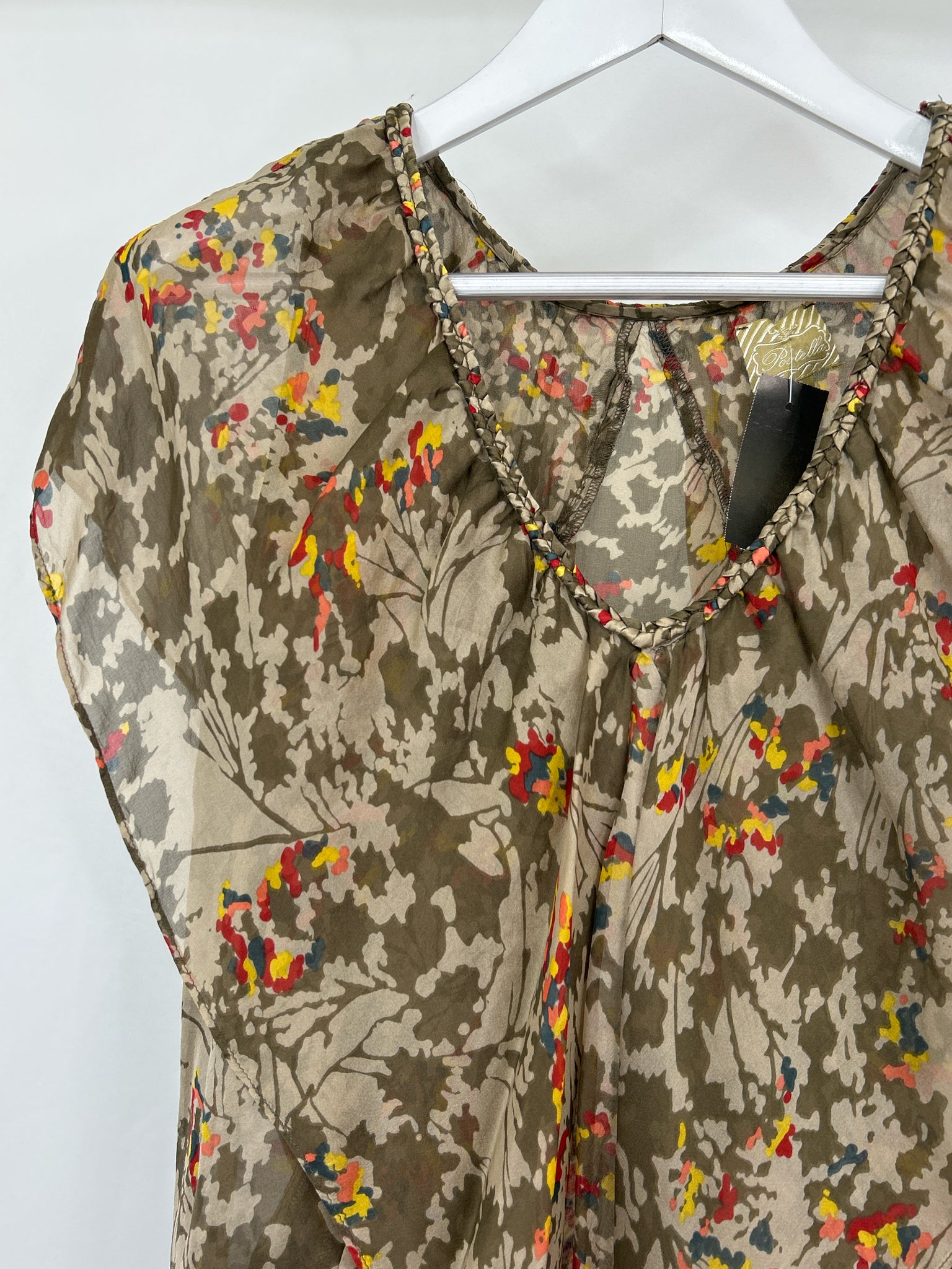 POSTELLA Size S Brown floral Women Top