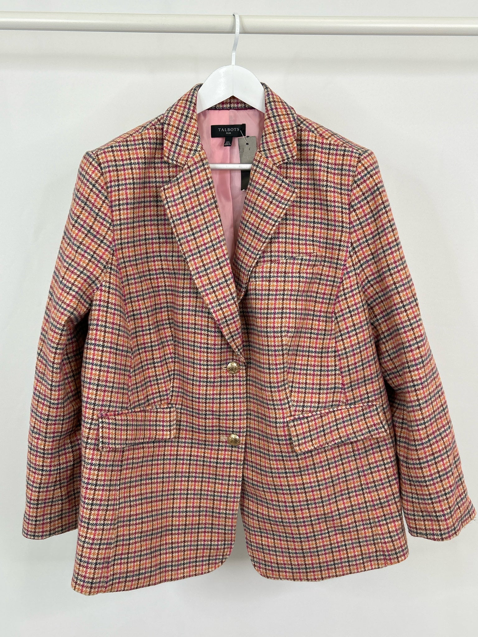 TALBOTS Size 20W Pink and Brown Women Blazer