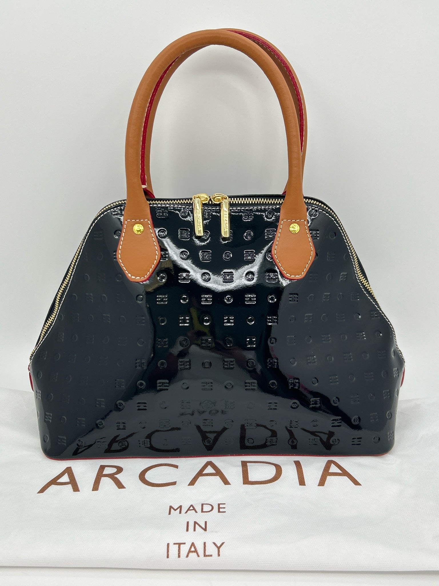ARCADIA Black Patent Women Purse