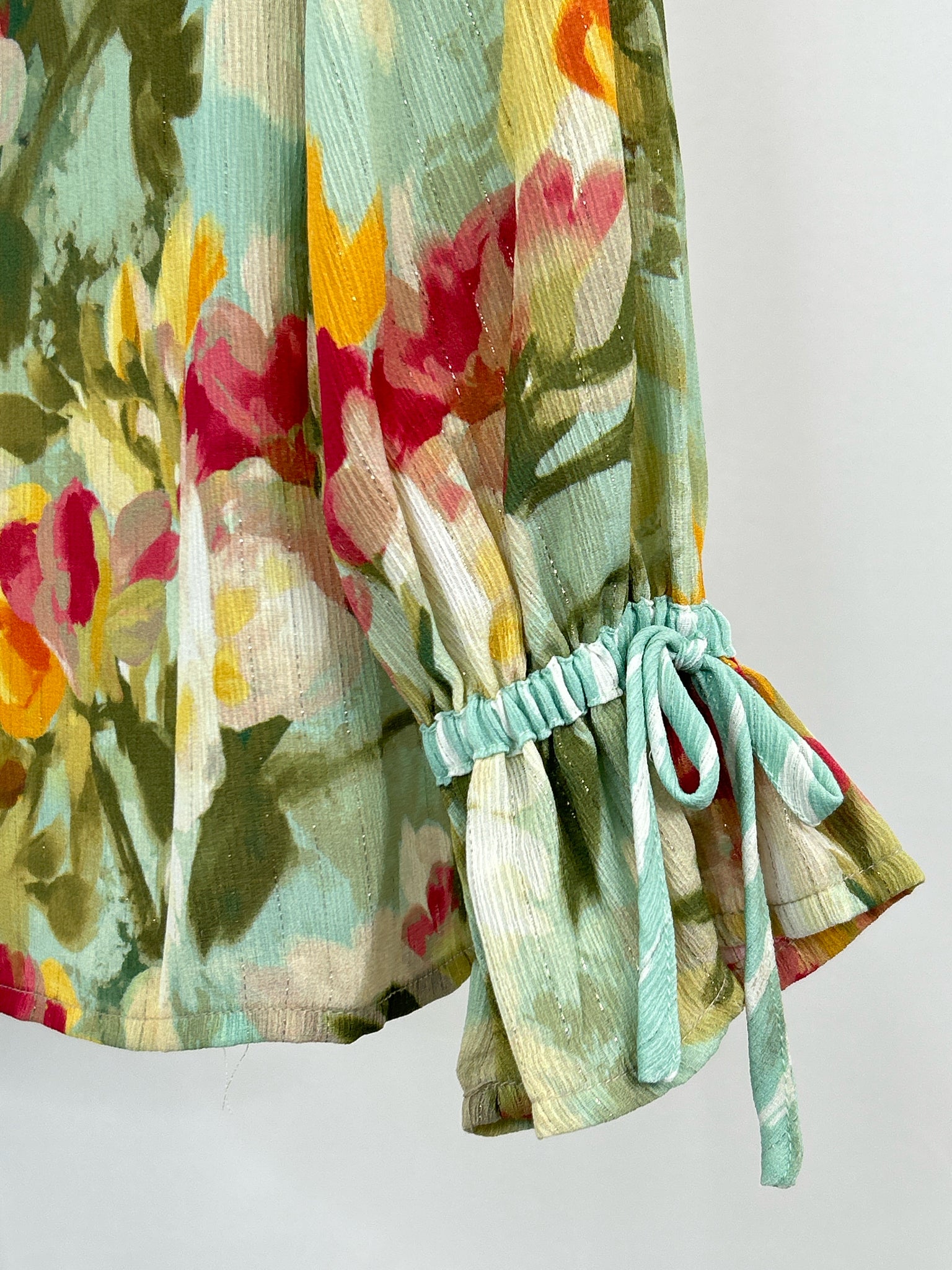 NICOLE MILLER Size S AQUA FLORAL Women Top