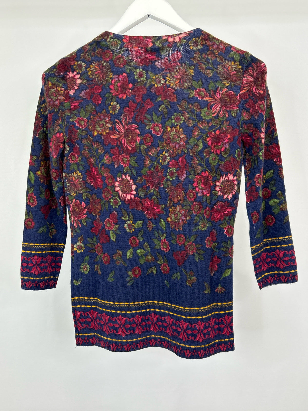 TALBOTS Size M NAVY FLORAL Women Sweater
