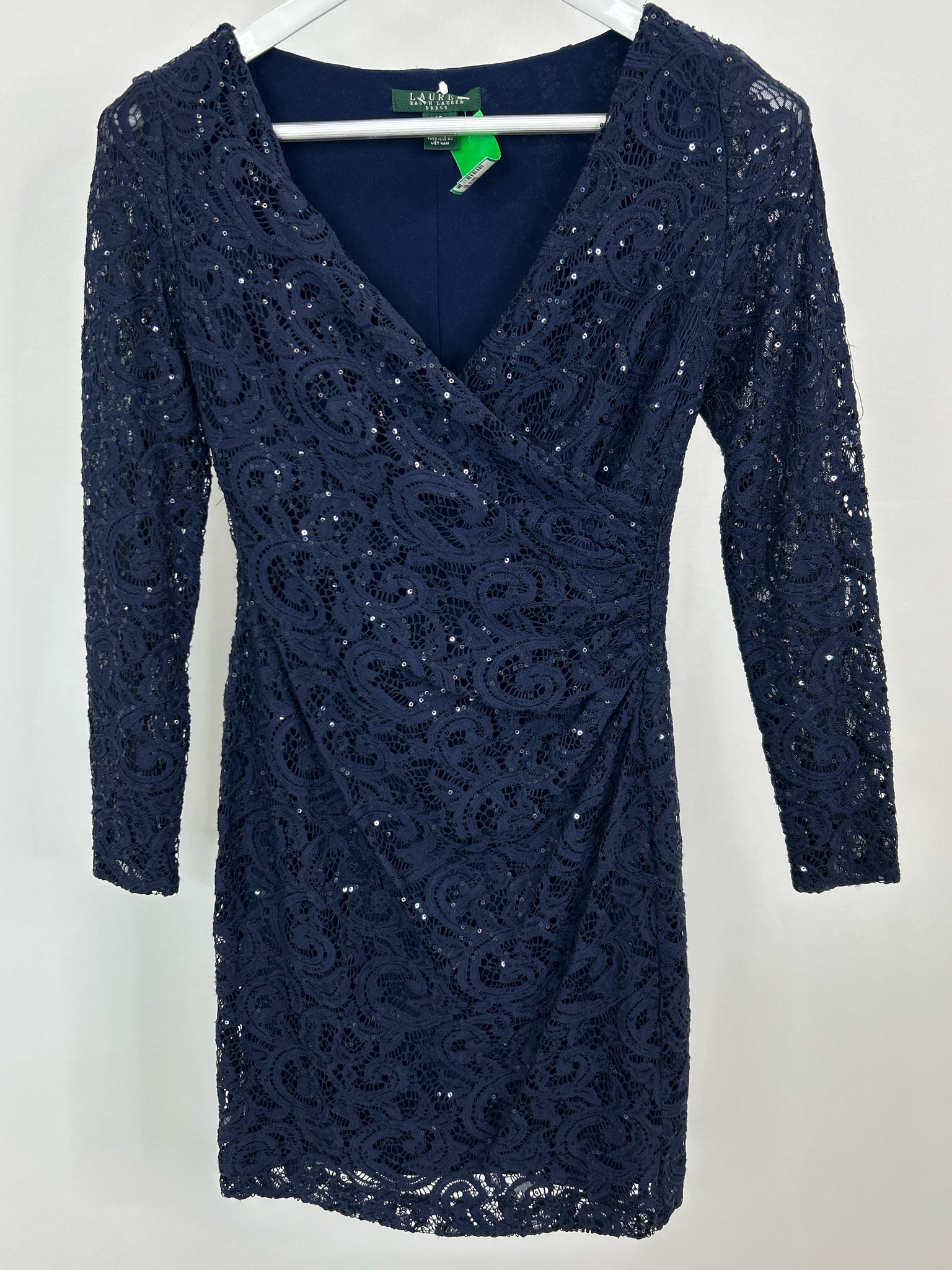 Lauren Ralph Lauren Size 4P Navy Lace Women Dress