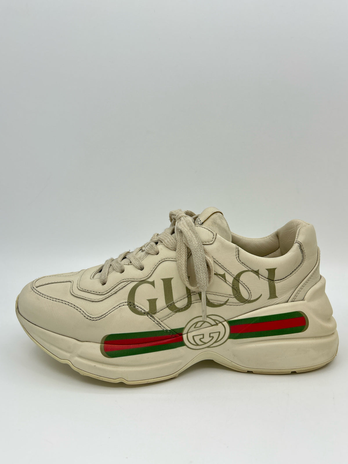 GUCCI Size 37/7 Ivory Women Sneakers