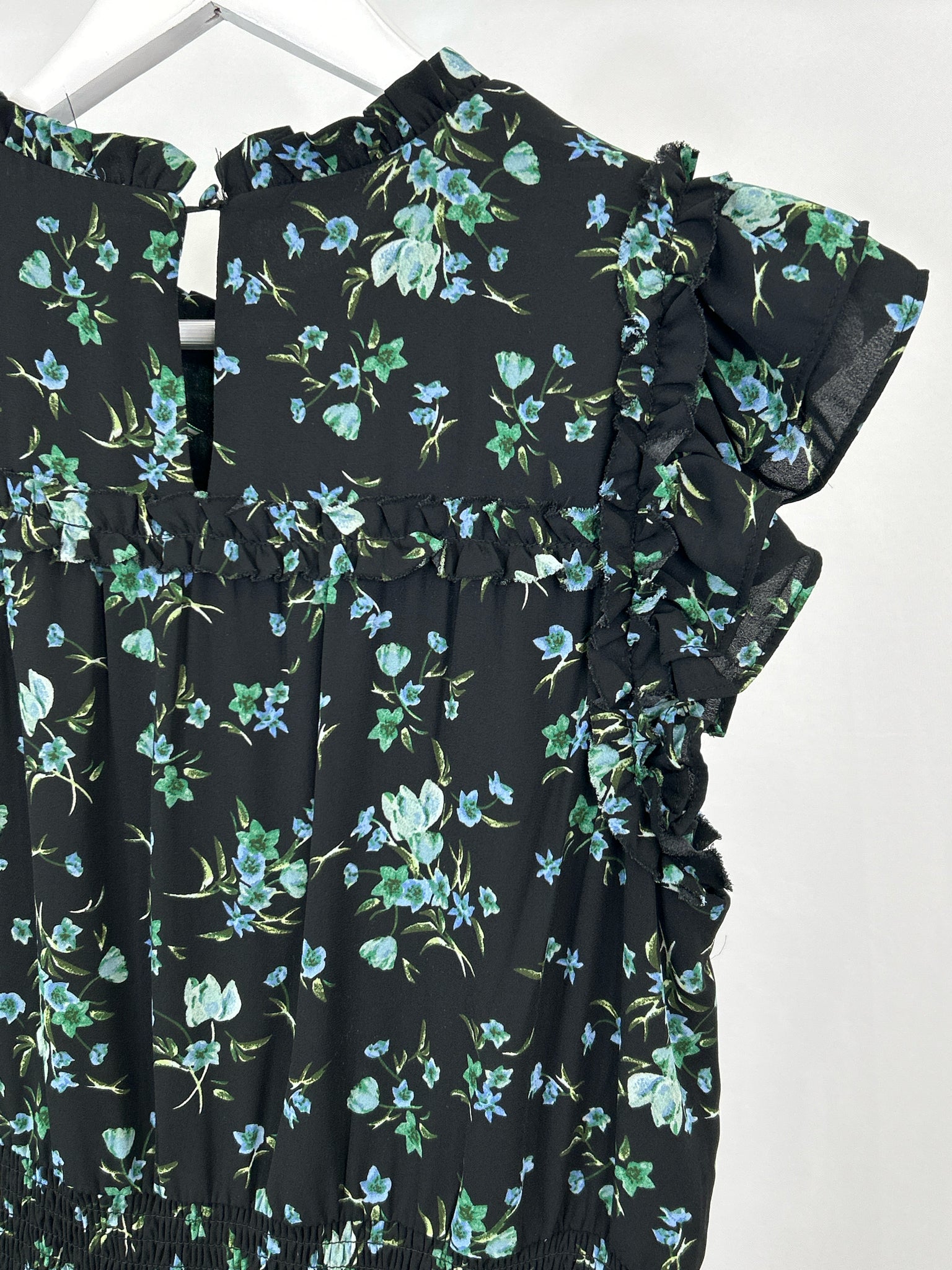 CECE Size L Black Floral Women's Dress