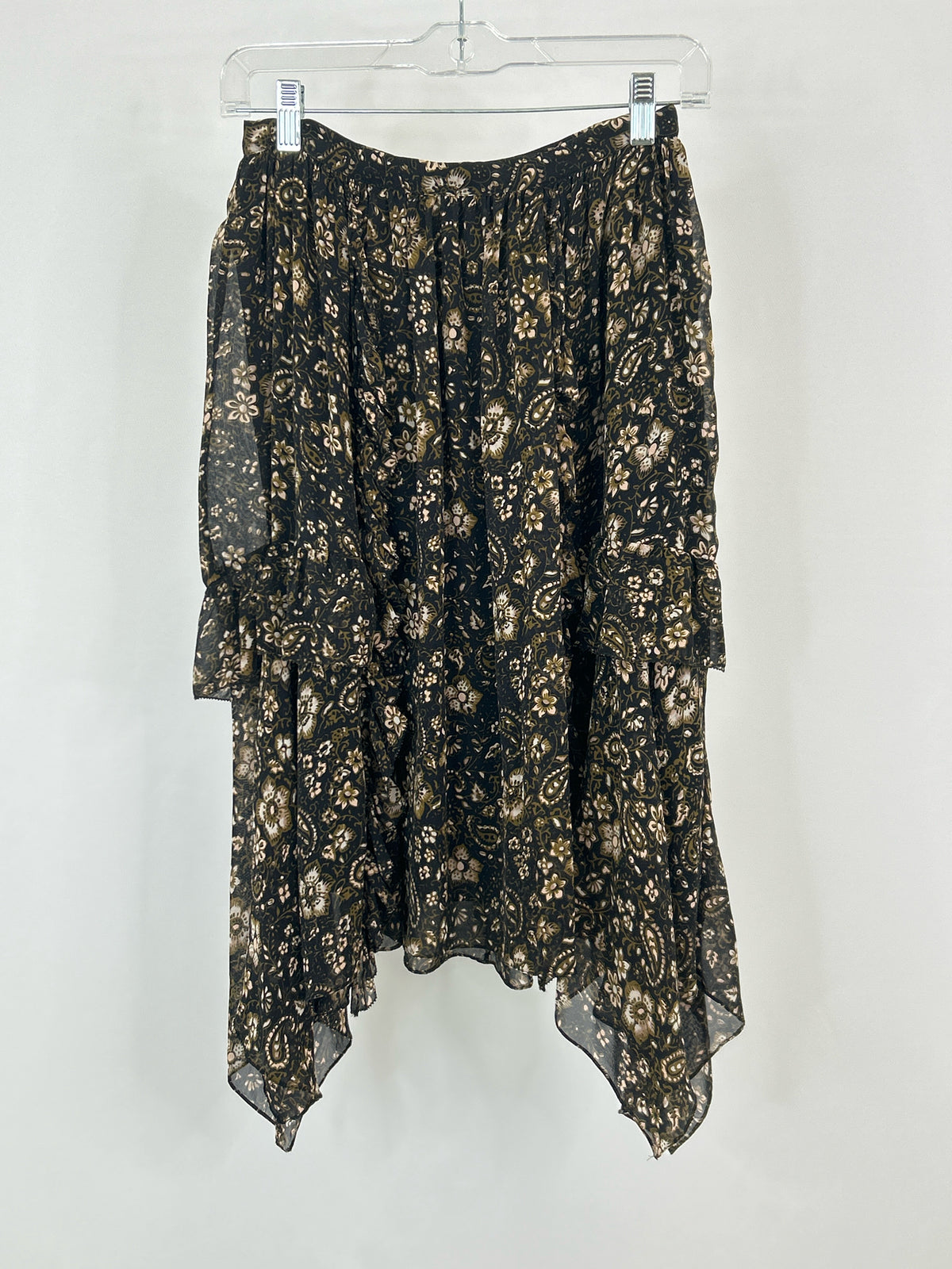 Ulla Johnson Size 2 Black Floral Women Skirt