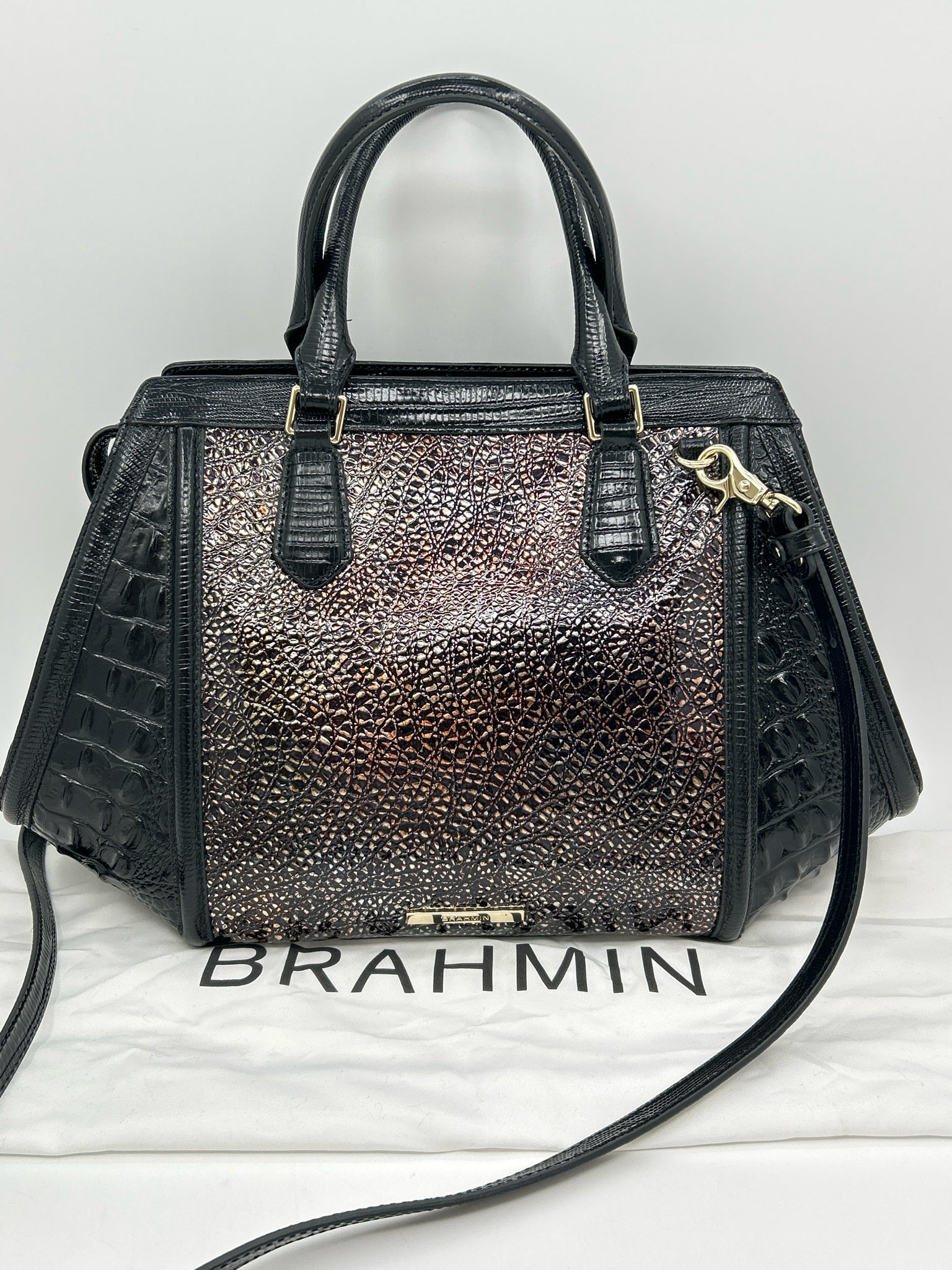 BRAHMIN Black Print Women Purse