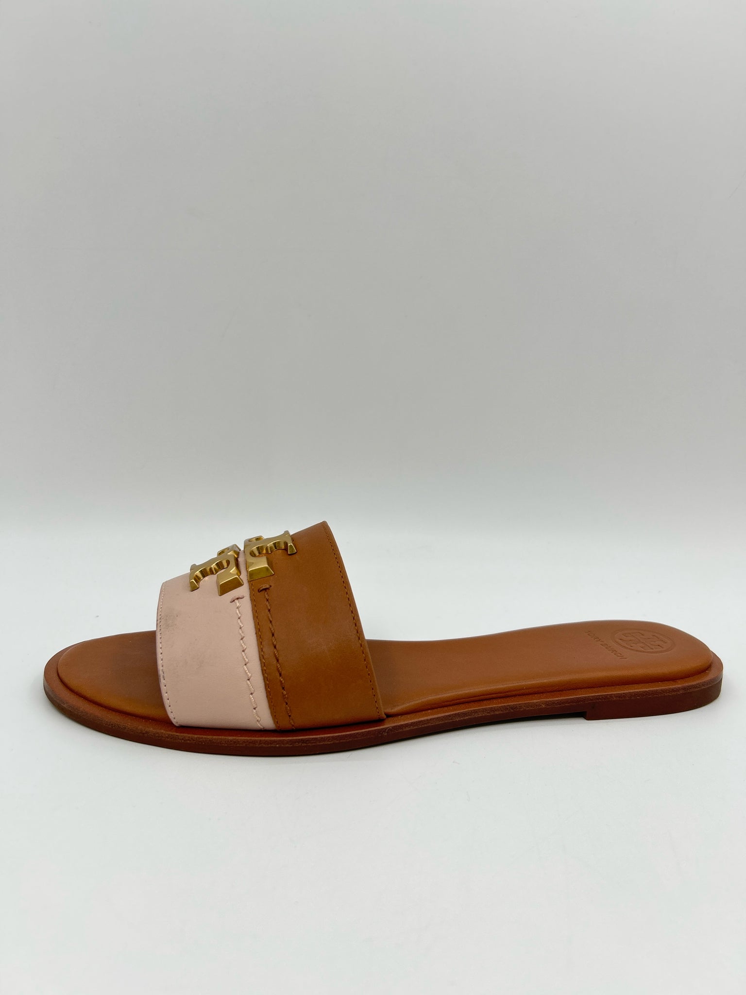 TORY BURCH Size 9.5M Tan and Pink Women Sandal