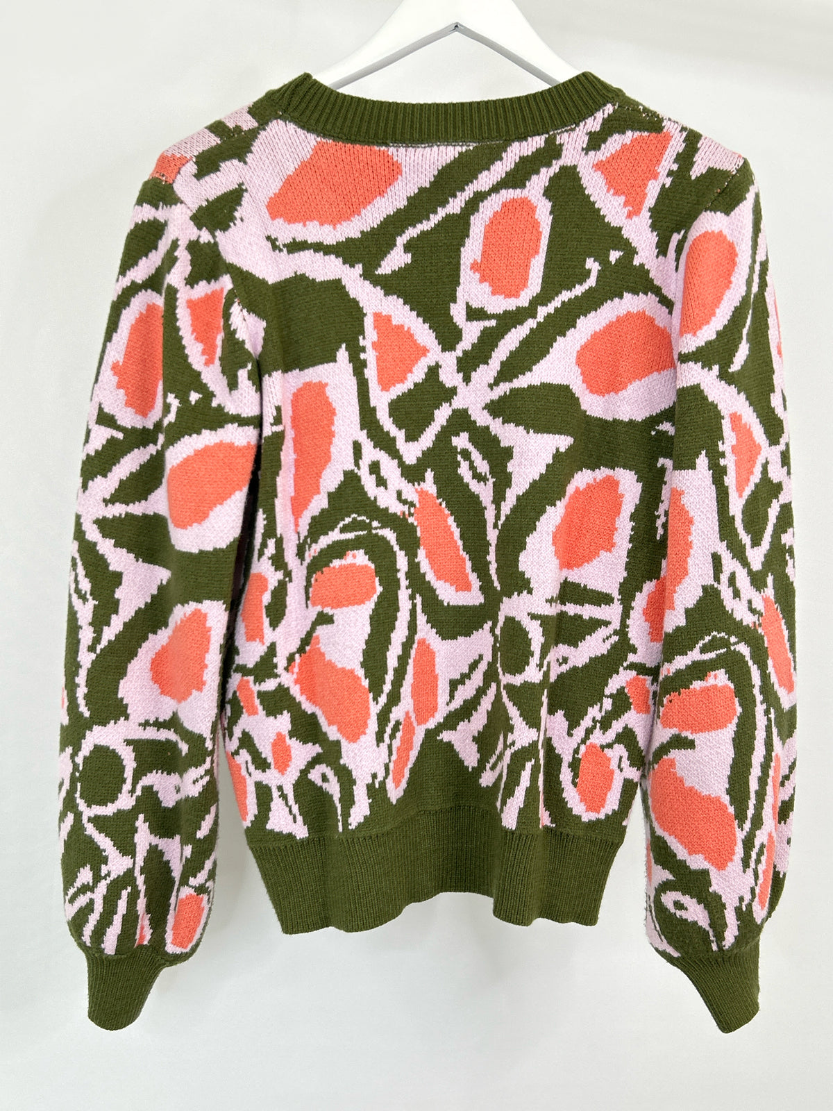 VOY Size M Olive & Pink Women Sweater