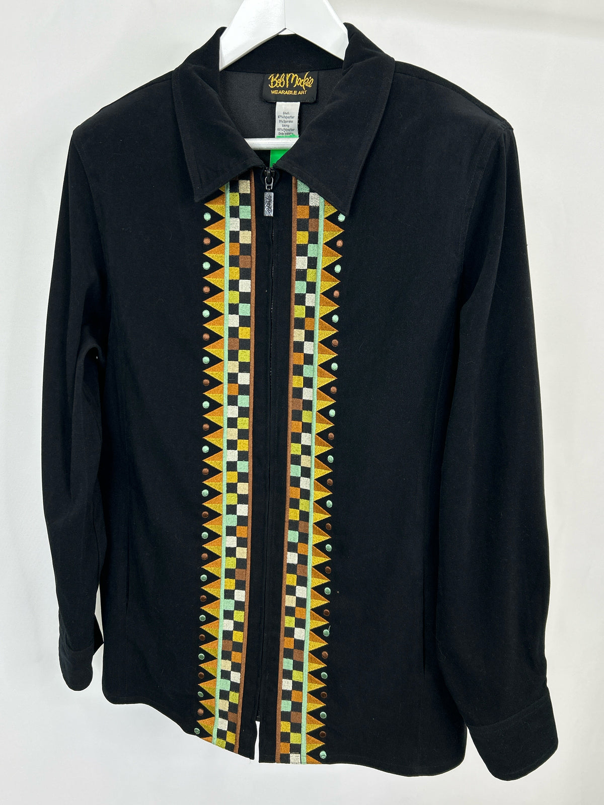 BOB MACKIE Wearable Art Size L Black Women Jacket