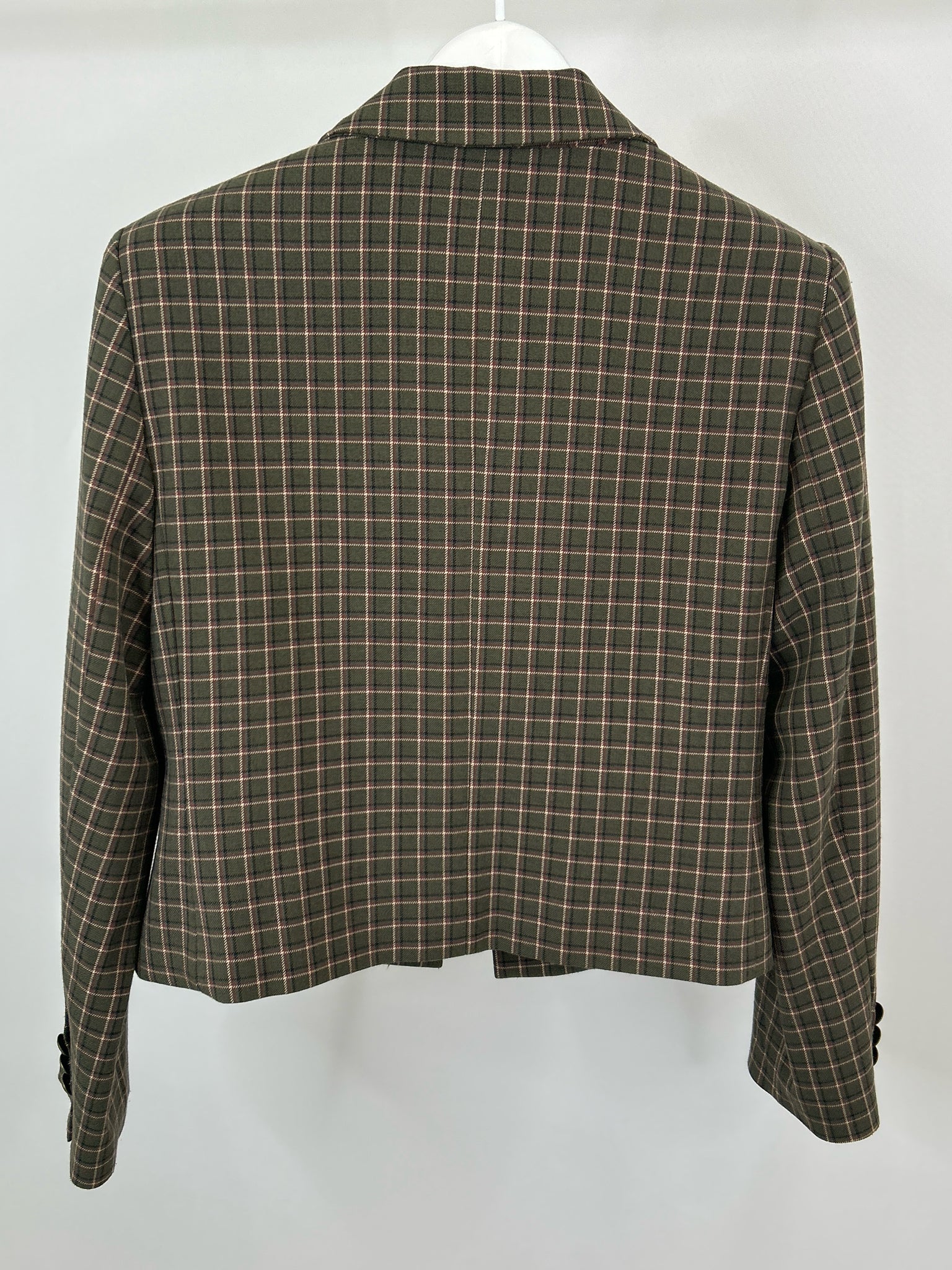 VINCE CAMUTO Size 12 Green Plaid Women Blazer