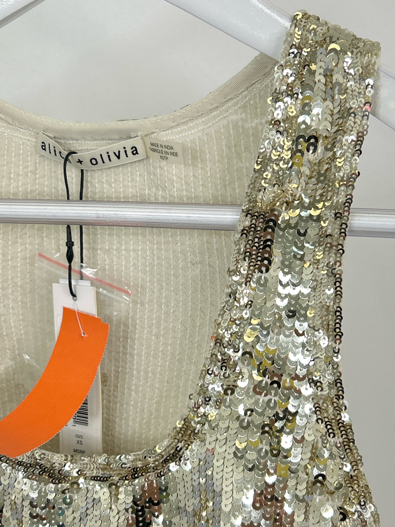 ALICE + OLIVIA Size XS Gold Women Tank Top