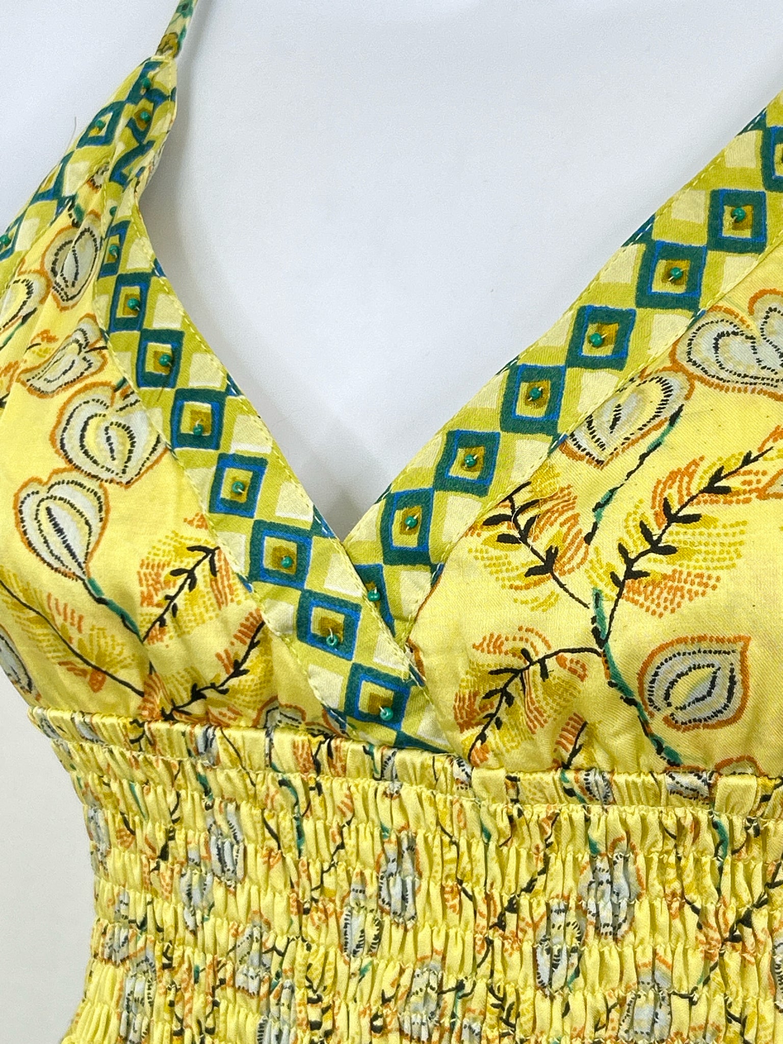 NEKANE NKN Size S Yellow Print Women Tank Top