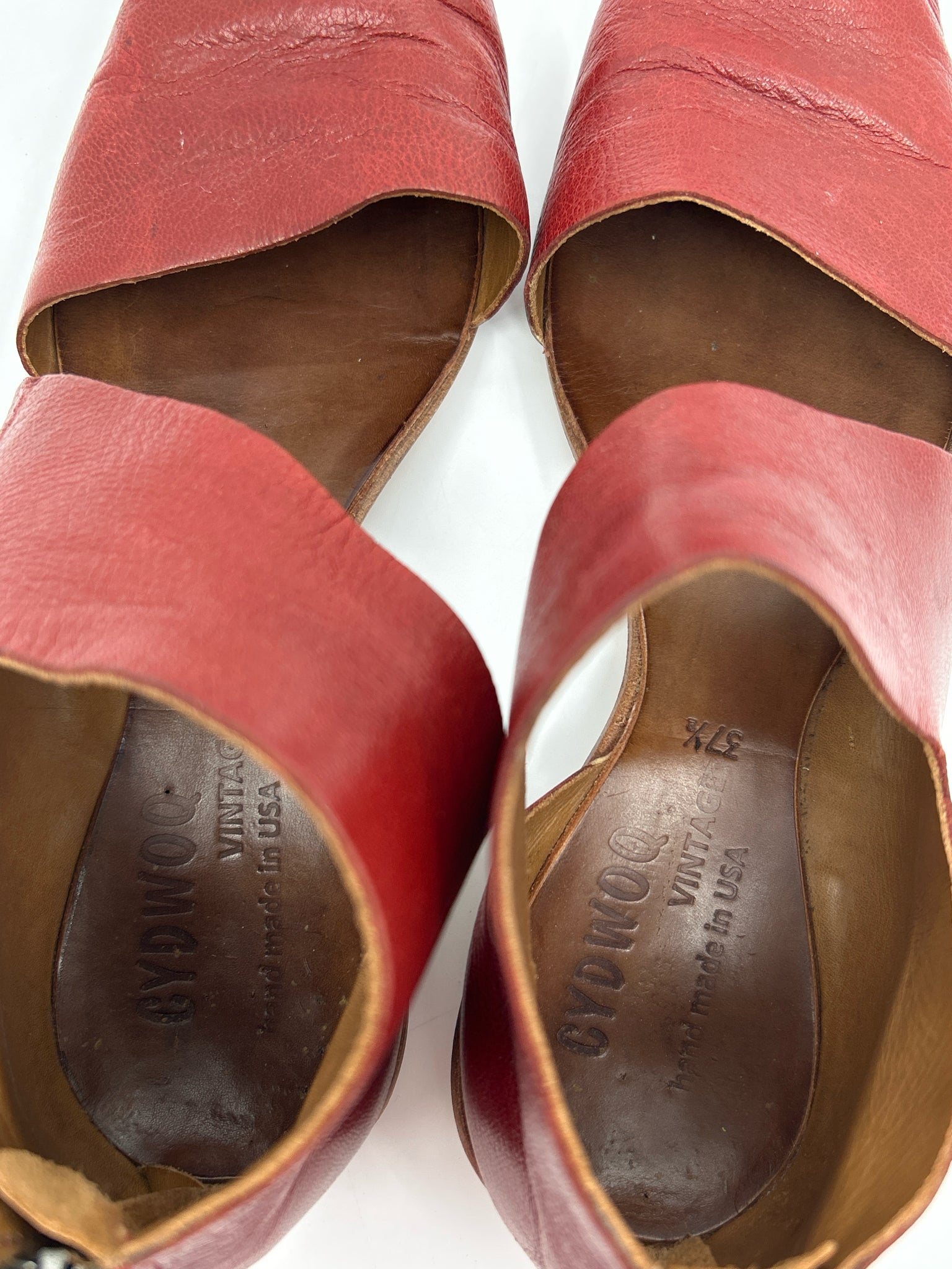 CYDWOQ Size 37.5 Red Women Sandal