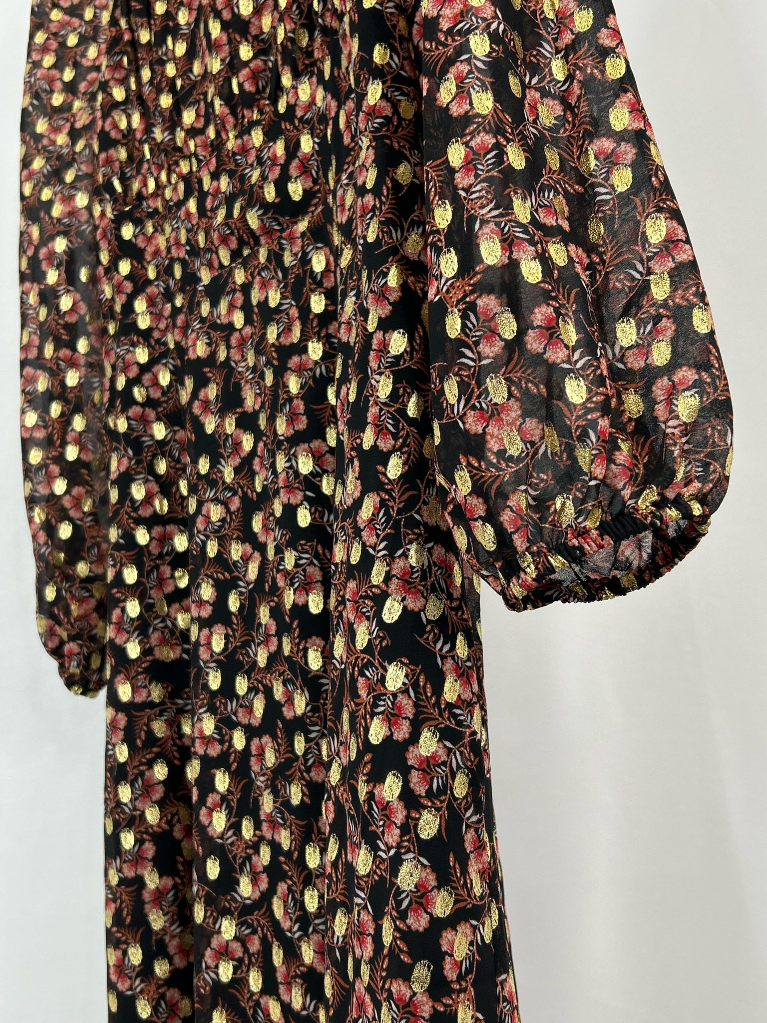 LOFT Size 6 Black Print Women Dress