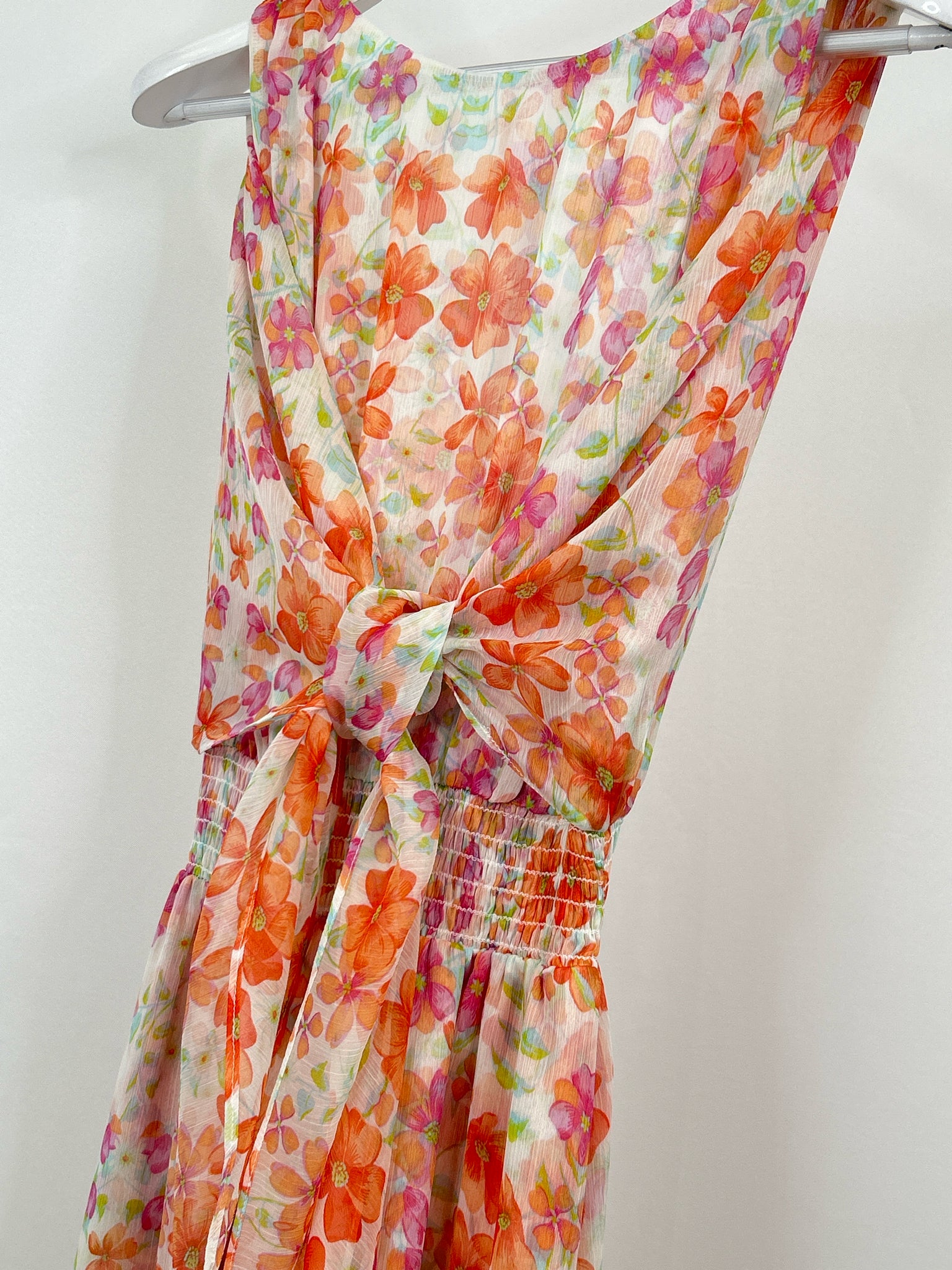 MISA Size XS Peach Floral Women Dress NWT
