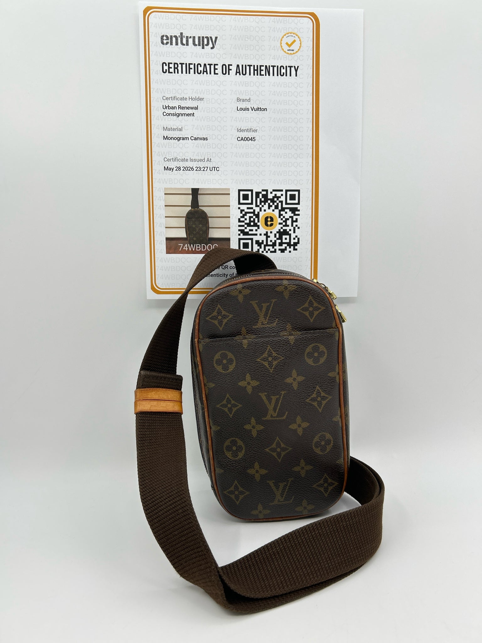 LOUIS VUITTON Brown Monogram Women Sling Bag Purse
