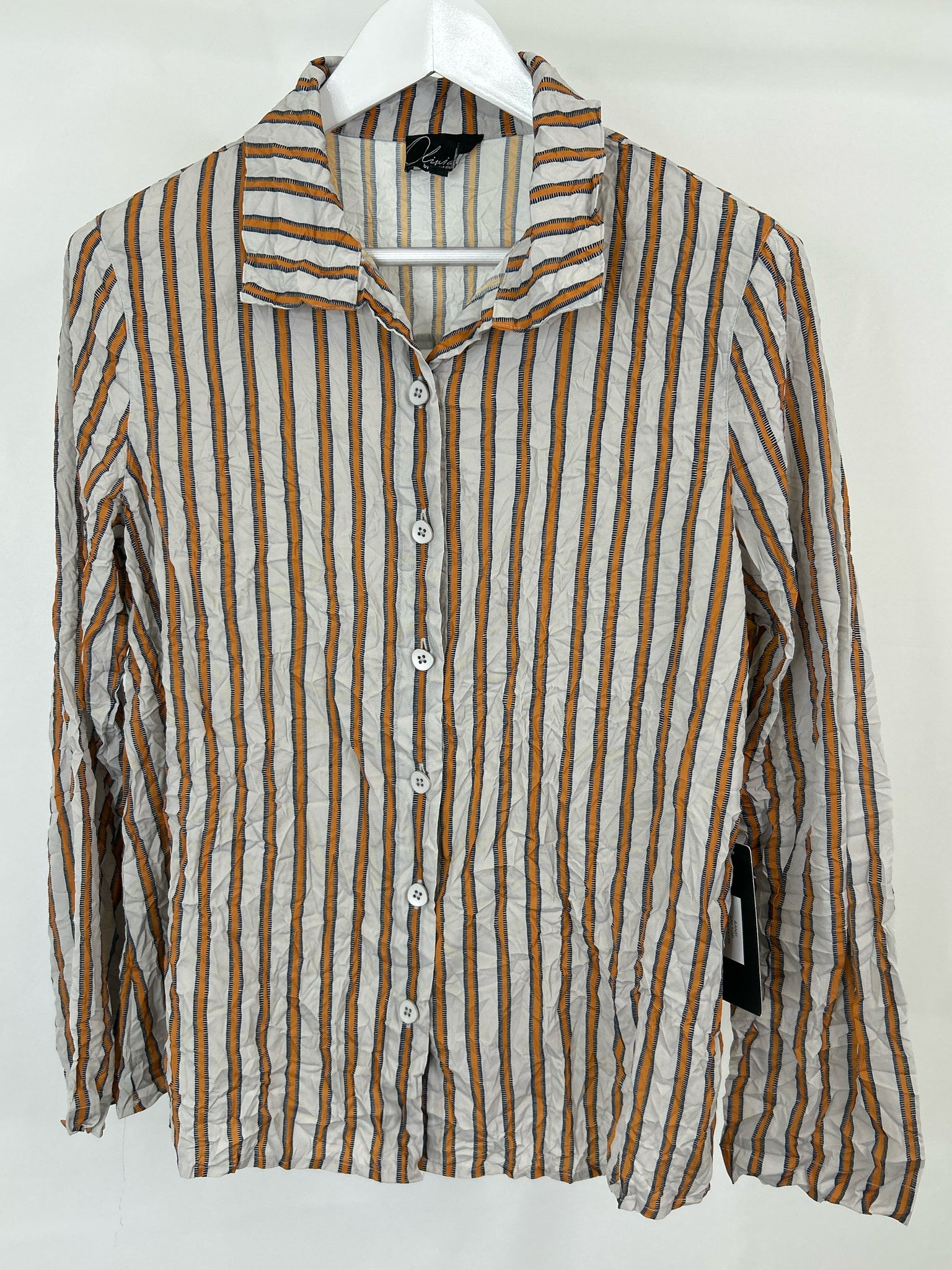 OLIVIA BY HABITAT CLOTHES Size S Beige striped Women Shirt