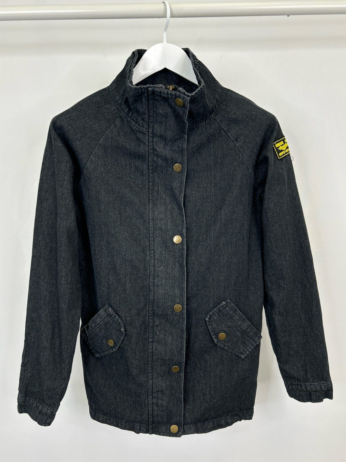 RE'FUSION Size L Black Denim Women Jacket NWOT