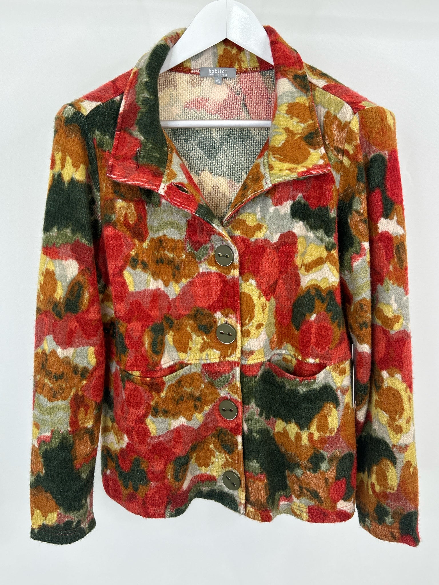 HABITAT Size S Red Print Women Jacket NWT