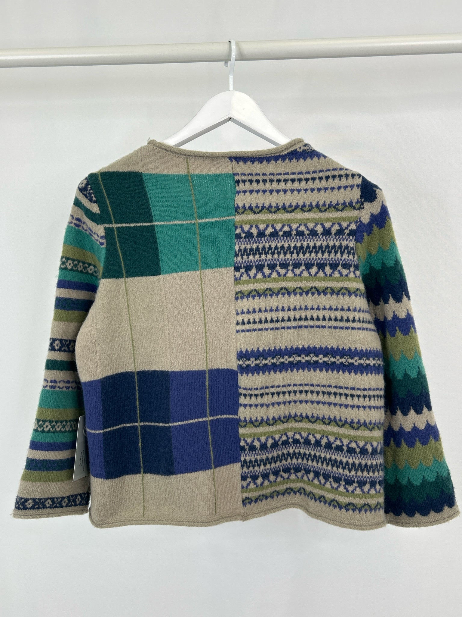 HABITAT Size S Grey and Teal Women Sweater NWT