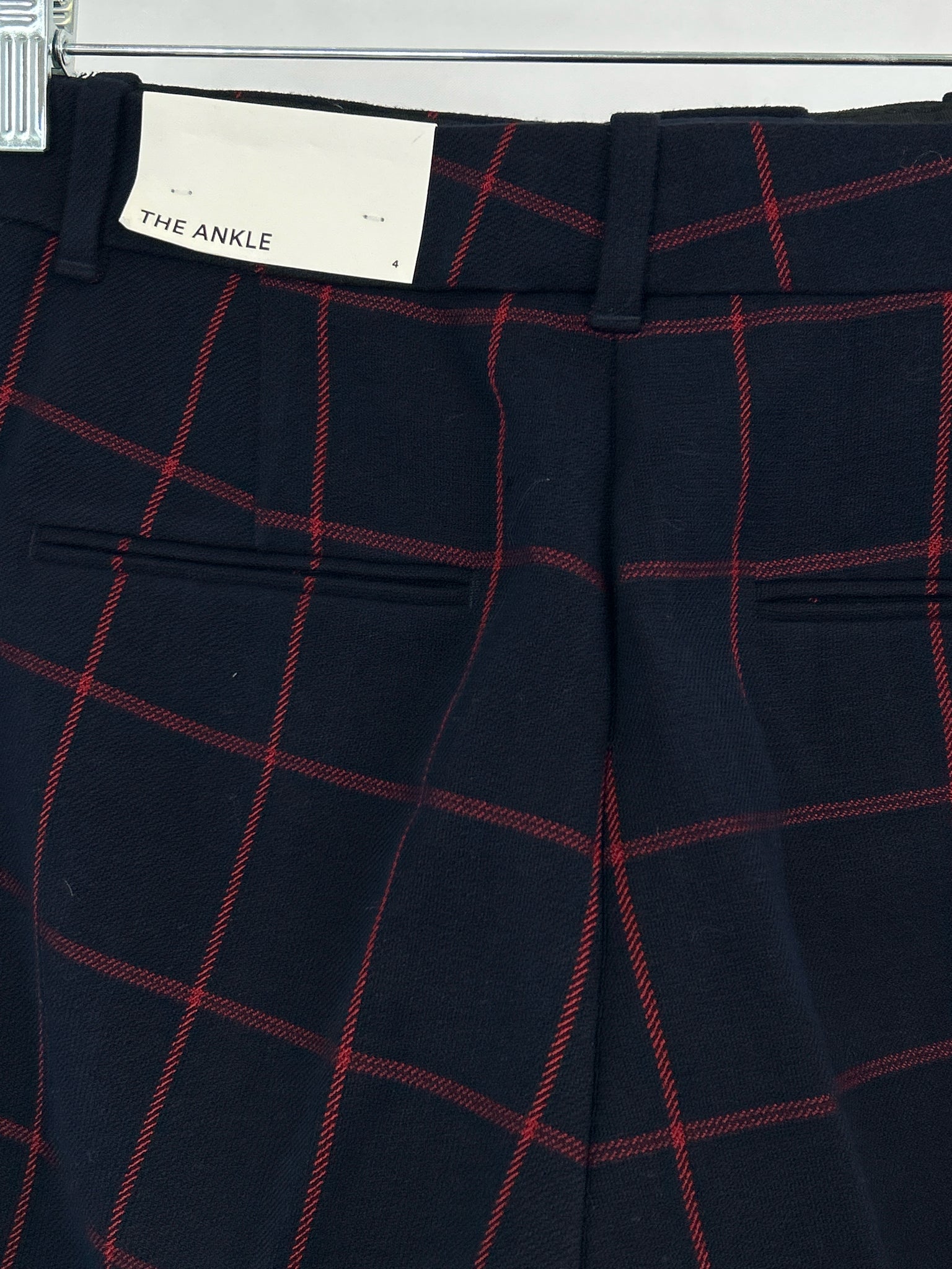 ANN TAYLOR NWT Size 4 Navy Plaid Women Pants NWT