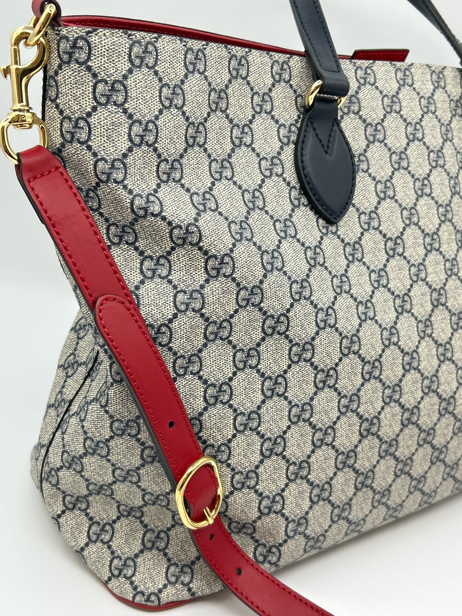 GUCCI NAVY AND RED Women Tote