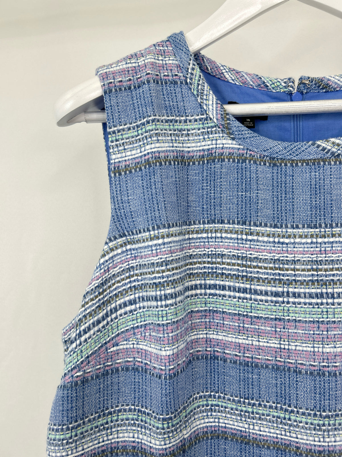 TALBOTS Size 16 Blue Tweed Women Dress NWT