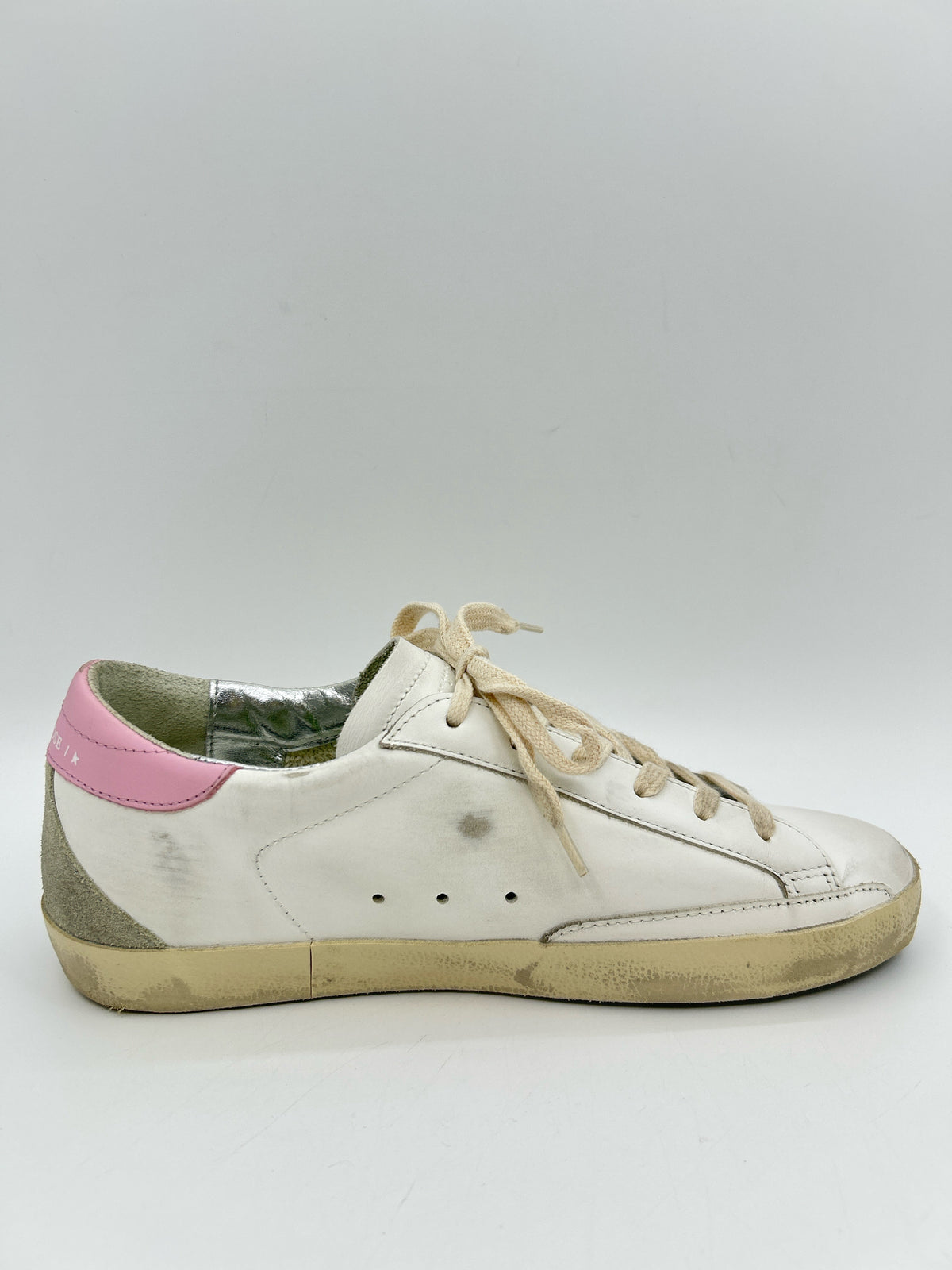GOLDEN GOOSE Size 40/10 White and PINK Women Sneakers